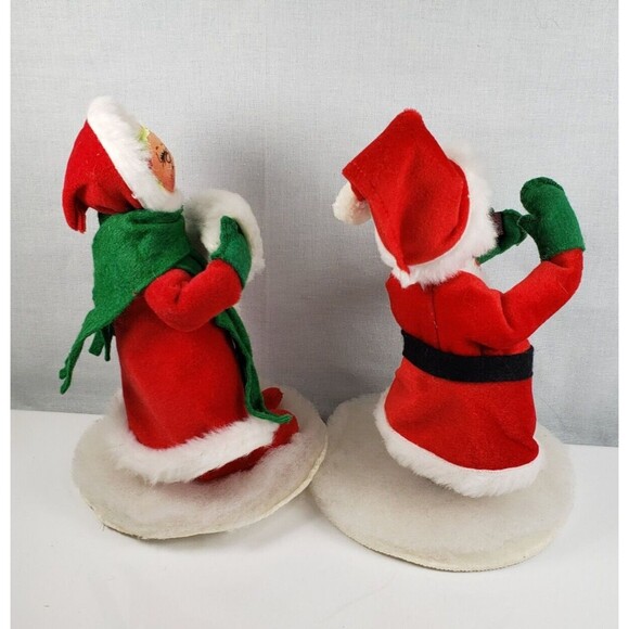 Annalee Dolls  Mr & Mrs Santa 1990 approx. 8" Tall - Picture 7 of 13